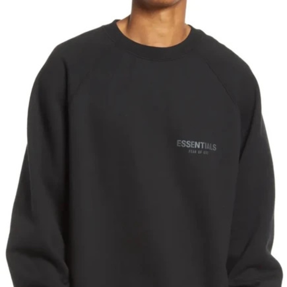 Fear of god essentials pullover crewneck sweatshirt black